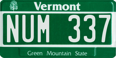VT license plate NUM337