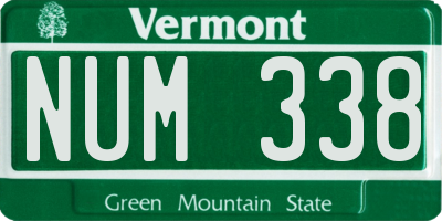 VT license plate NUM338