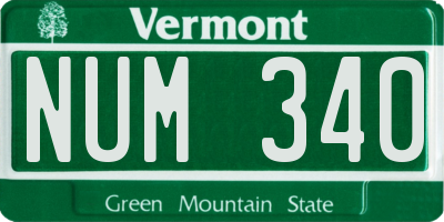VT license plate NUM340