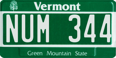 VT license plate NUM344
