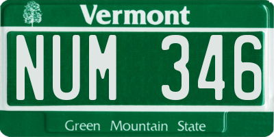 VT license plate NUM346