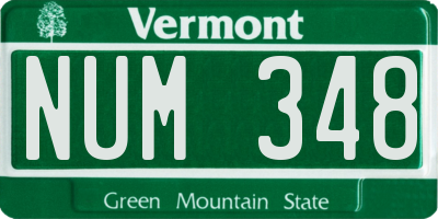 VT license plate NUM348