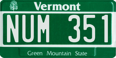 VT license plate NUM351