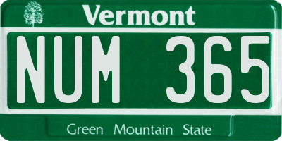 VT license plate NUM365