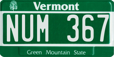 VT license plate NUM367