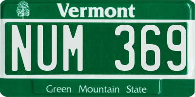 VT license plate NUM369