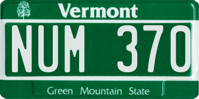 VT license plate NUM370