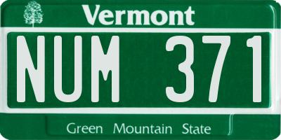 VT license plate NUM371