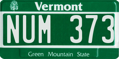 VT license plate NUM373