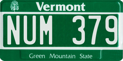 VT license plate NUM379