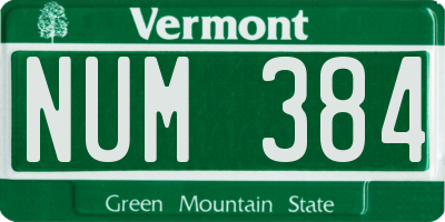 VT license plate NUM384