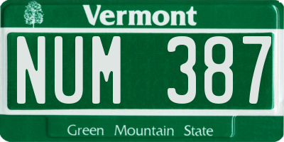 VT license plate NUM387