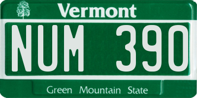 VT license plate NUM390