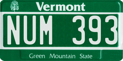 VT license plate NUM393