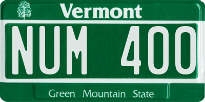 VT license plate NUM400