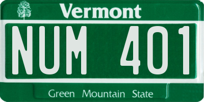 VT license plate NUM401