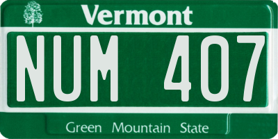 VT license plate NUM407