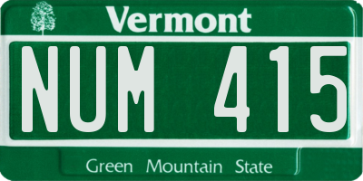 VT license plate NUM415