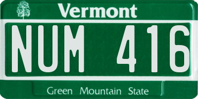 VT license plate NUM416