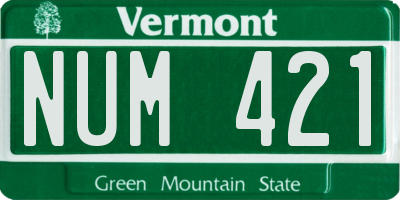 VT license plate NUM421