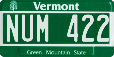 VT license plate NUM422