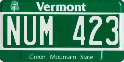 VT license plate NUM423
