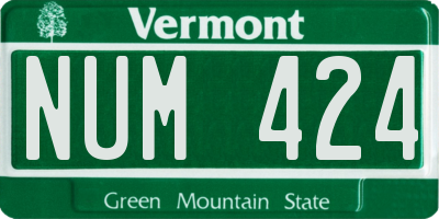 VT license plate NUM424