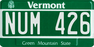 VT license plate NUM426