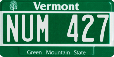 VT license plate NUM427