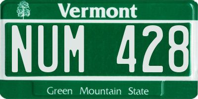 VT license plate NUM428