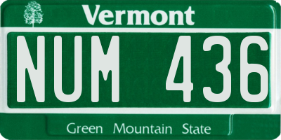 VT license plate NUM436