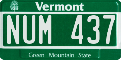 VT license plate NUM437
