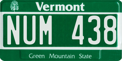 VT license plate NUM438