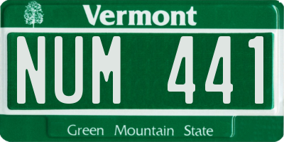 VT license plate NUM441