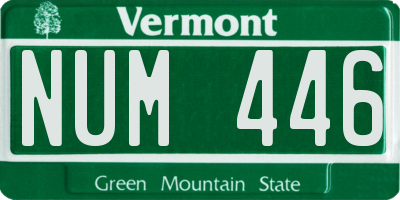 VT license plate NUM446