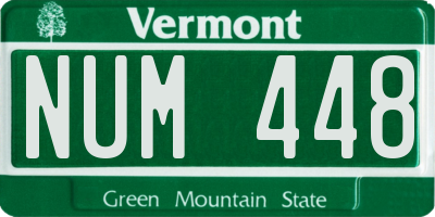 VT license plate NUM448