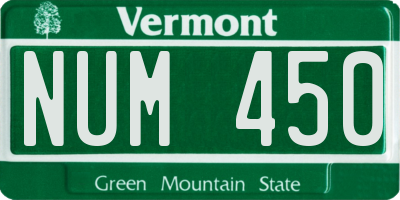 VT license plate NUM450