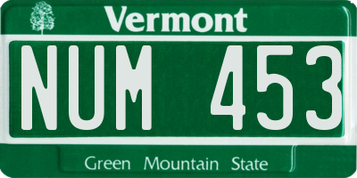 VT license plate NUM453