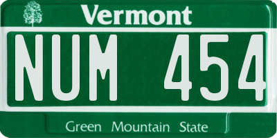 VT license plate NUM454