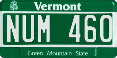VT license plate NUM460