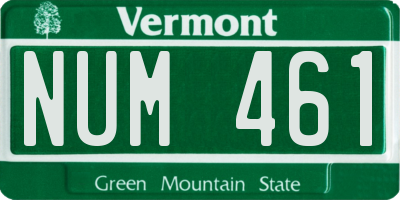 VT license plate NUM461