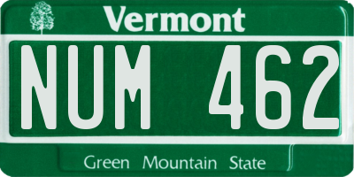 VT license plate NUM462