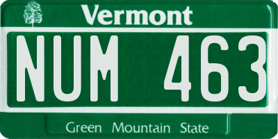 VT license plate NUM463