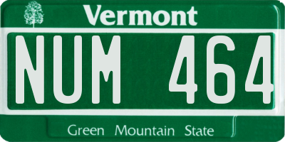 VT license plate NUM464