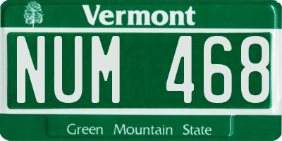 VT license plate NUM468