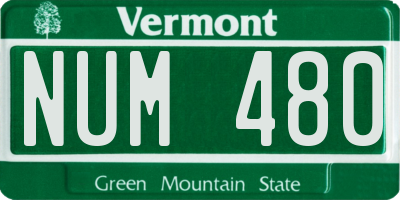 VT license plate NUM480