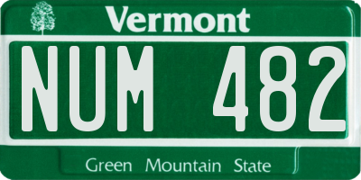 VT license plate NUM482