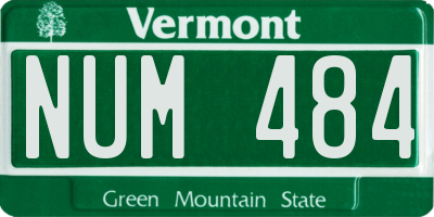 VT license plate NUM484
