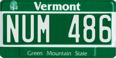 VT license plate NUM486