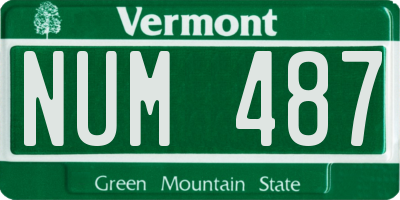 VT license plate NUM487